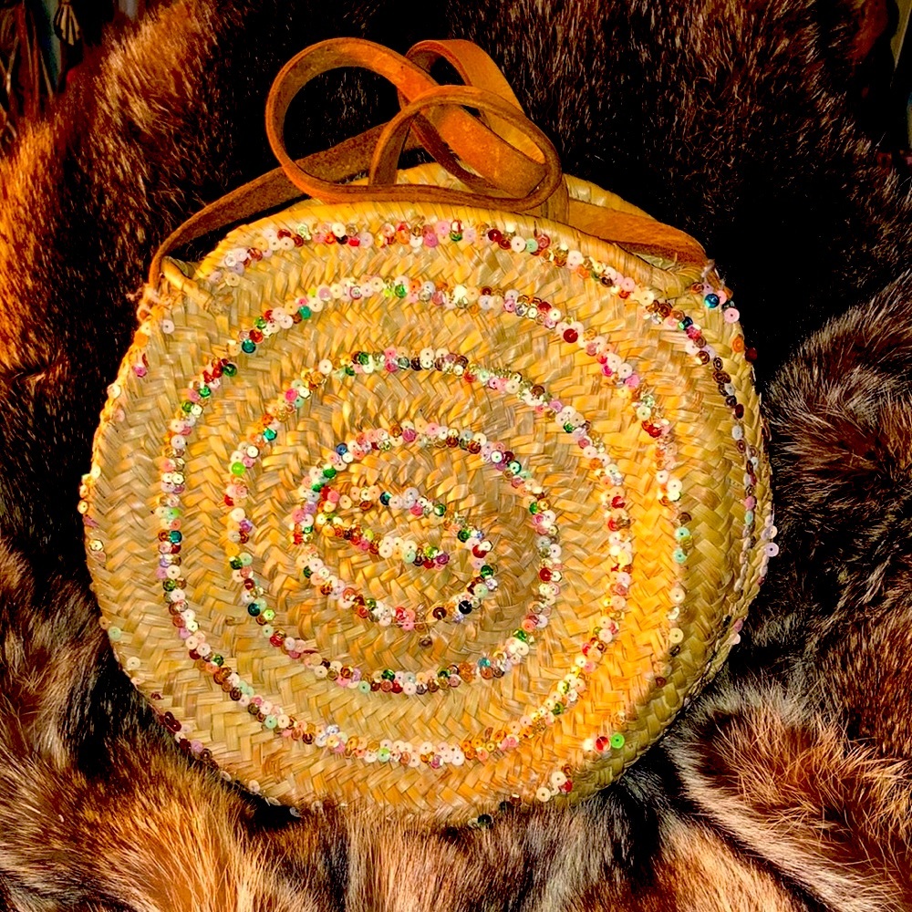 Moroccan sequined raffia bag PLUS $25 bonus bag‼️